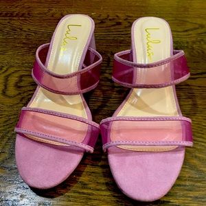 Purple suede mini mule